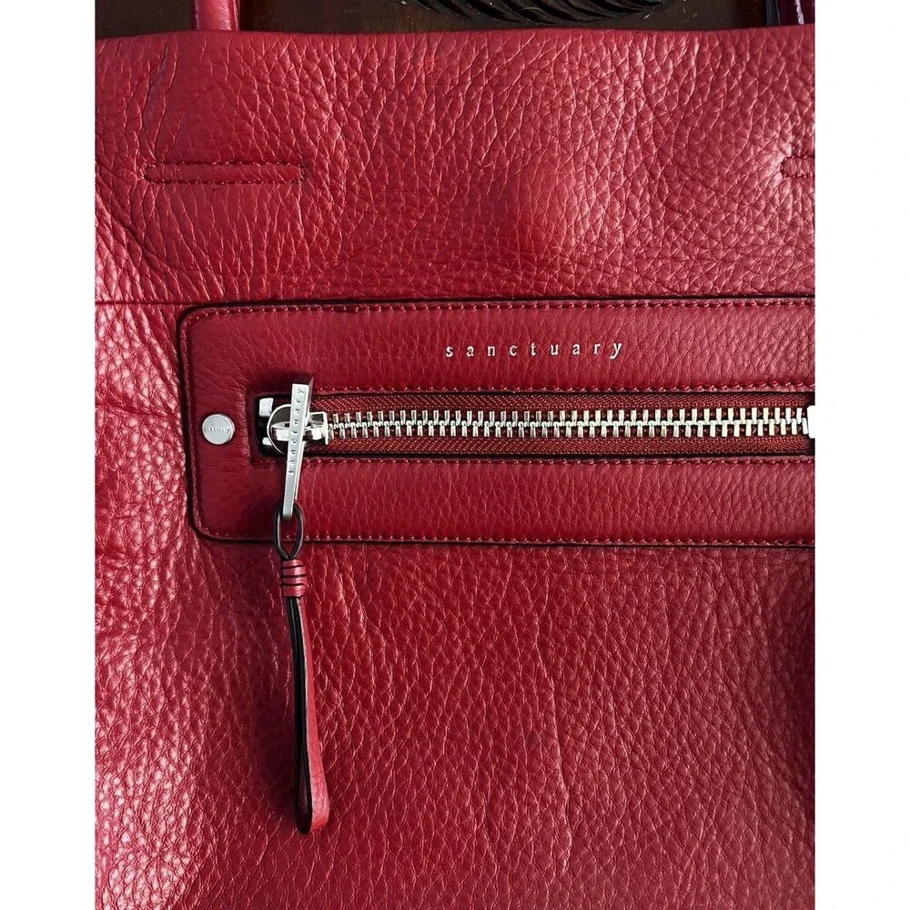 Sanctuary Hero Tote Red Pebbled Leather Satchel Shoulder Bag Nordstrom
